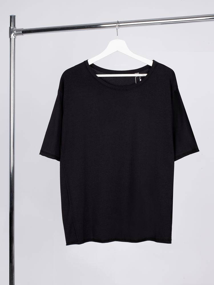 Футболка оверсайз унисекс Vozduh, черная — изображение 2