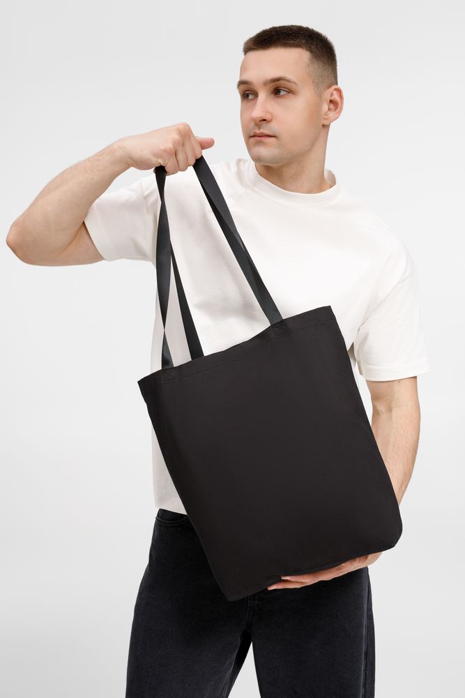 Шопер B5, черный с черными ручками — изображение 4