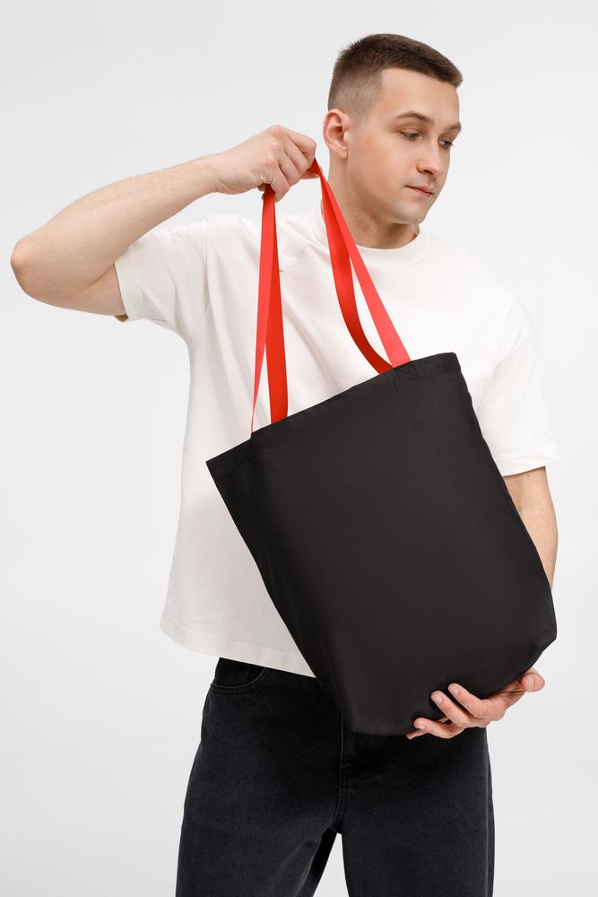Шопер B5, черный с красными ручками — изображение 4