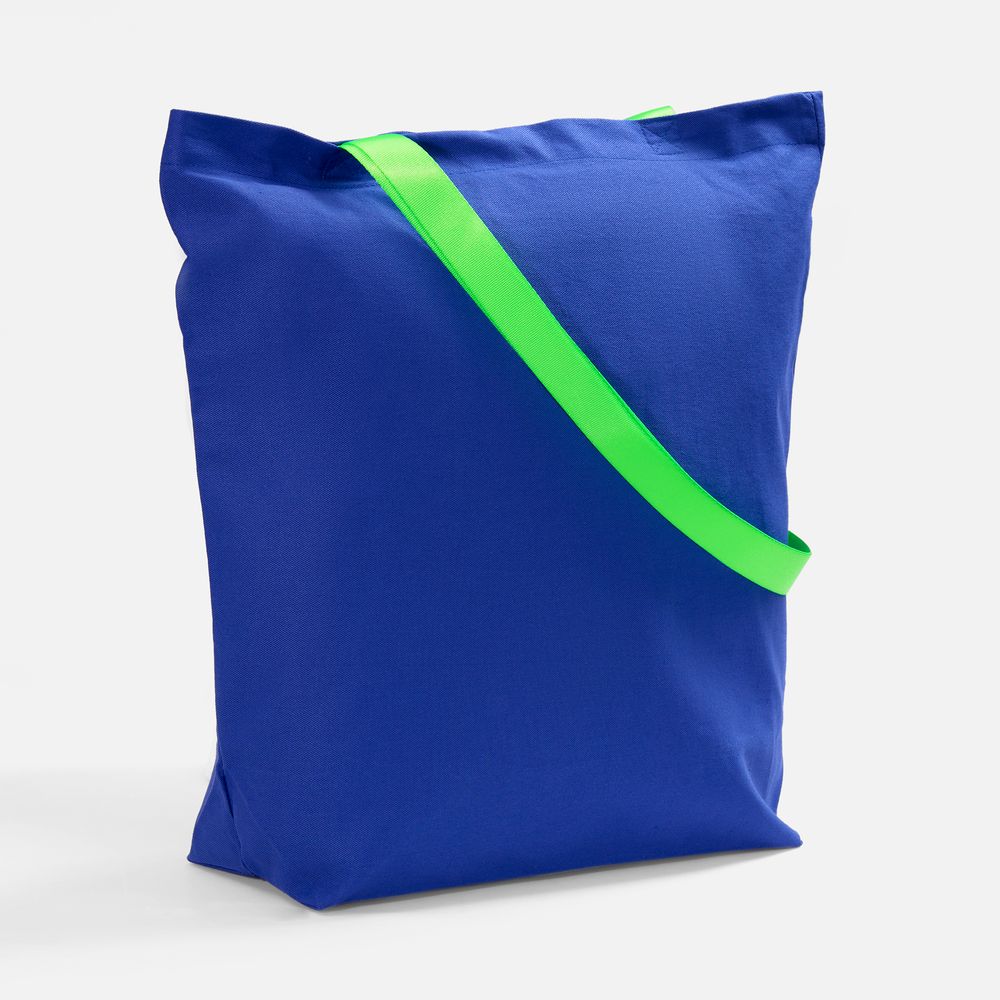 Шопер B5, синий с зелеными ручками — изображение 2