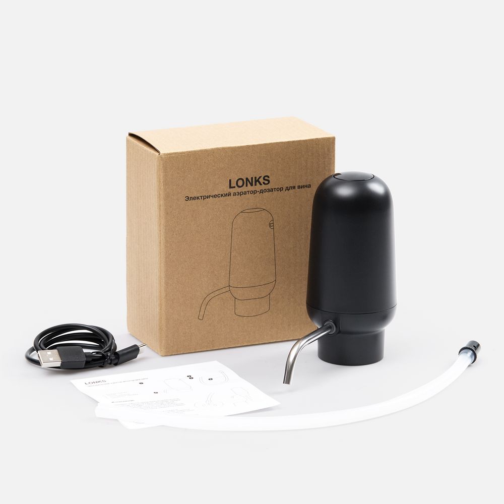 Электрический аэратор-дозатор для вина Lonks, черный — изображение 10