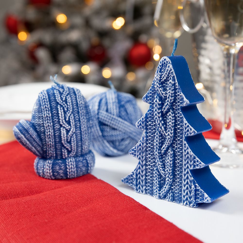 Свеча Kniteam, елка, синяя — изображение 6