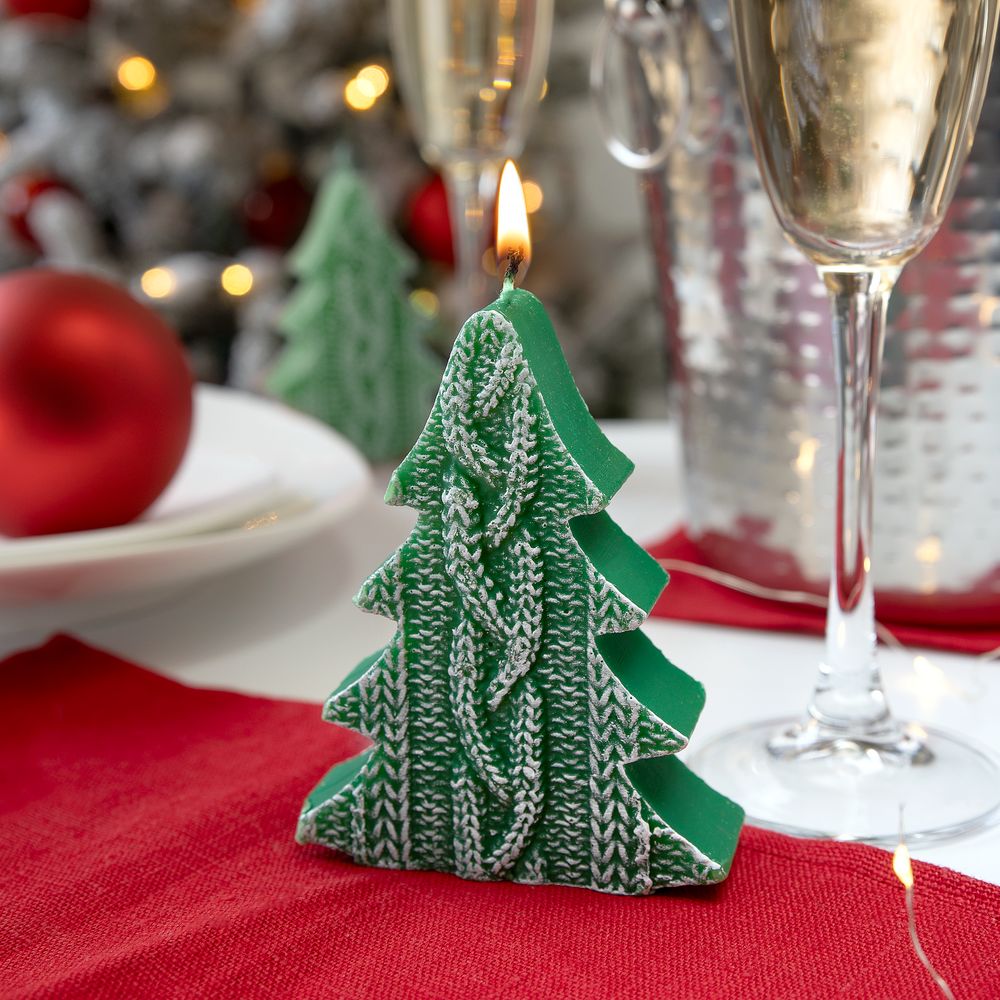 Свеча Kniteam, елка, зеленая — изображение 5
