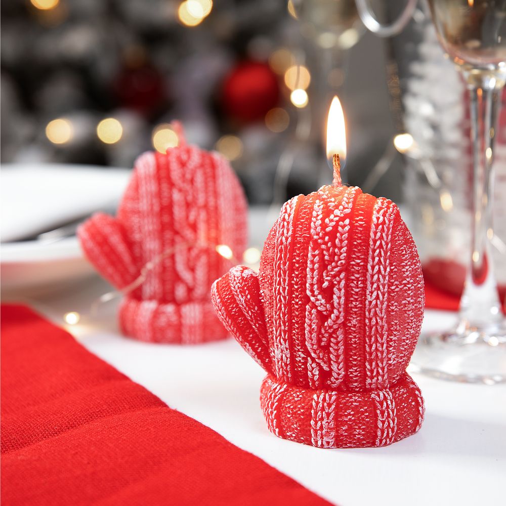Свеча Kniteam, варежка, красная — изображение 5