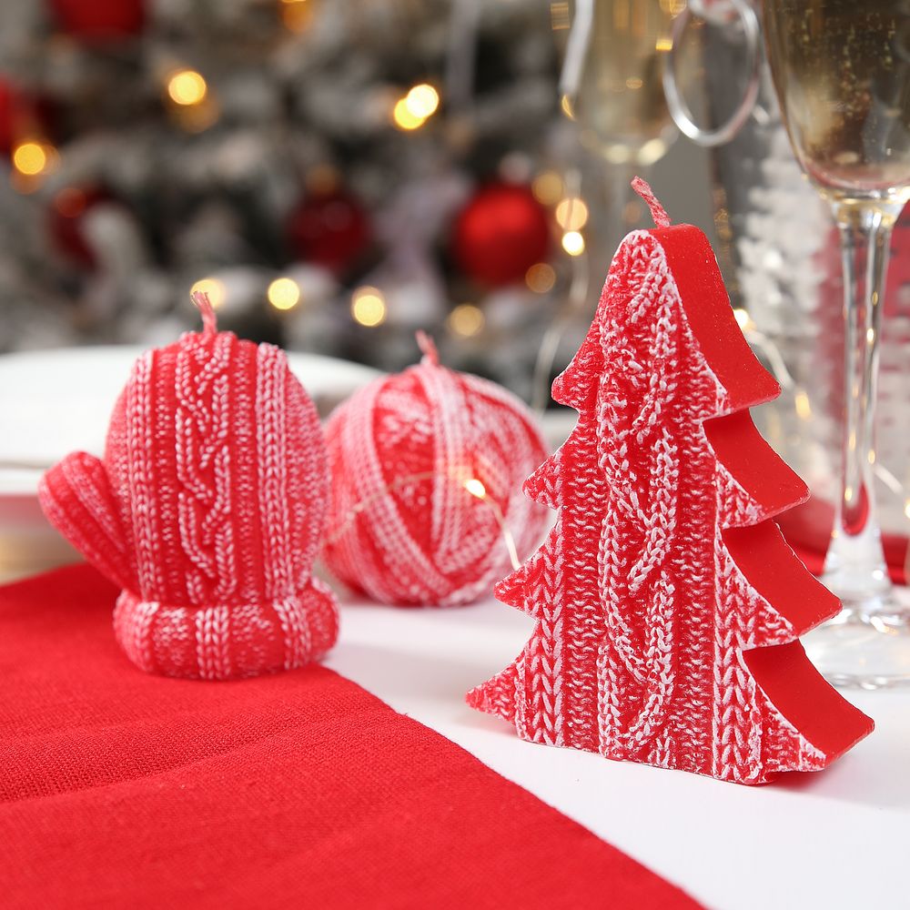 Свеча Kniteam, варежка, красная — изображение 6