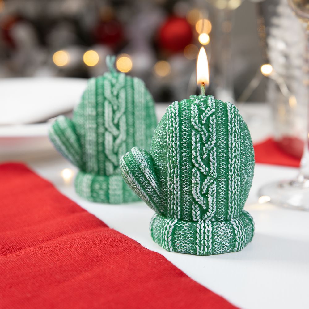 Свеча Kniteam, варежка, зеленая — изображение 5