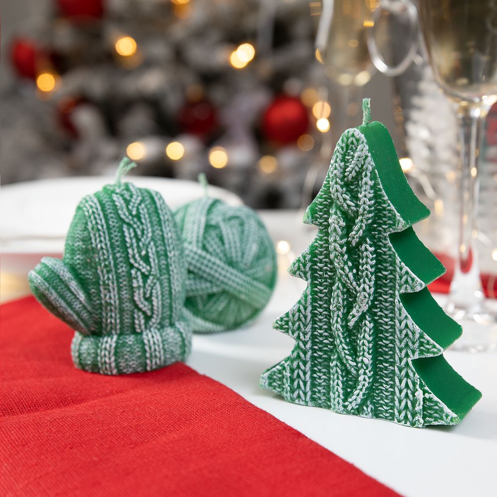 Свеча Kniteam, варежка, зеленая — изображение 6