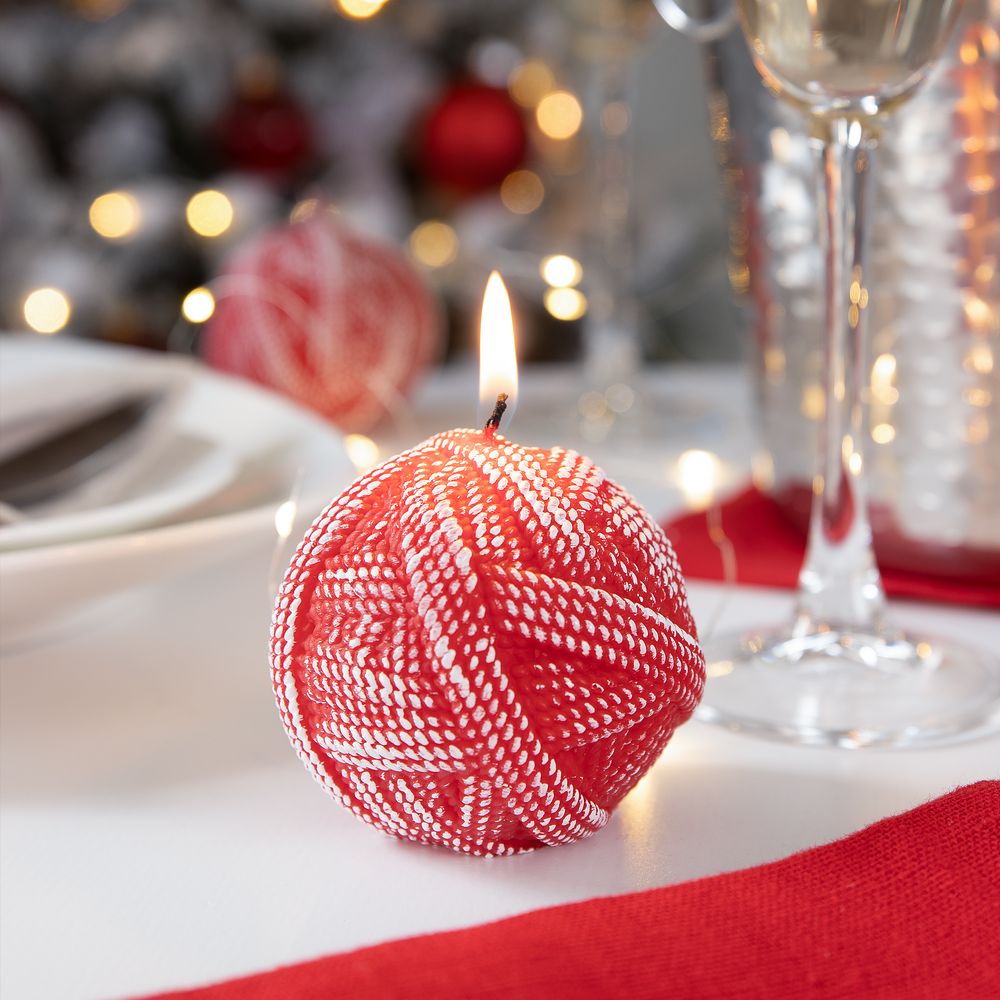 Свеча Kniteam, клубок, красный — изображение 5