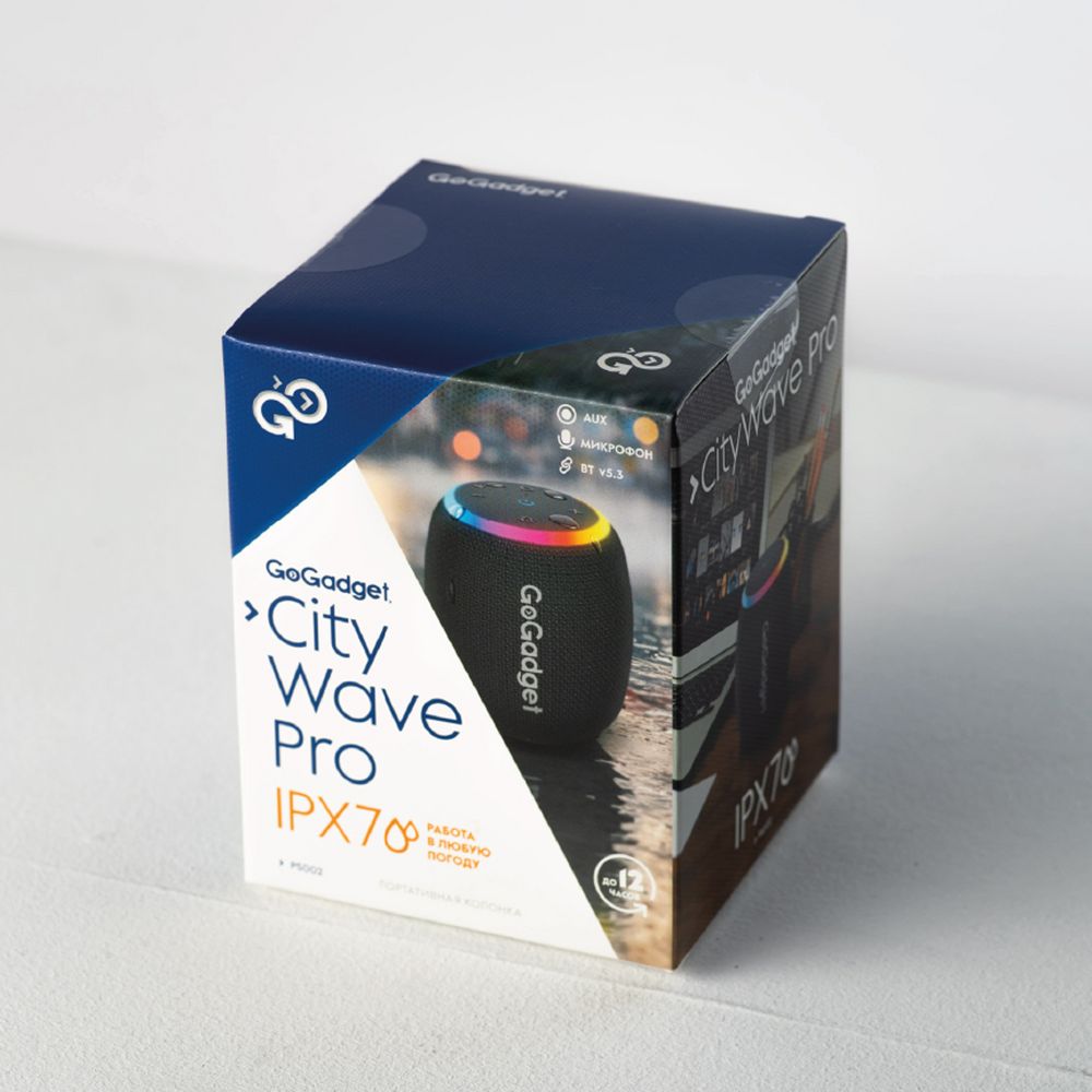 Водонепроницаемая колонка c подсветкой CityWave Pro, черная — изображение 5