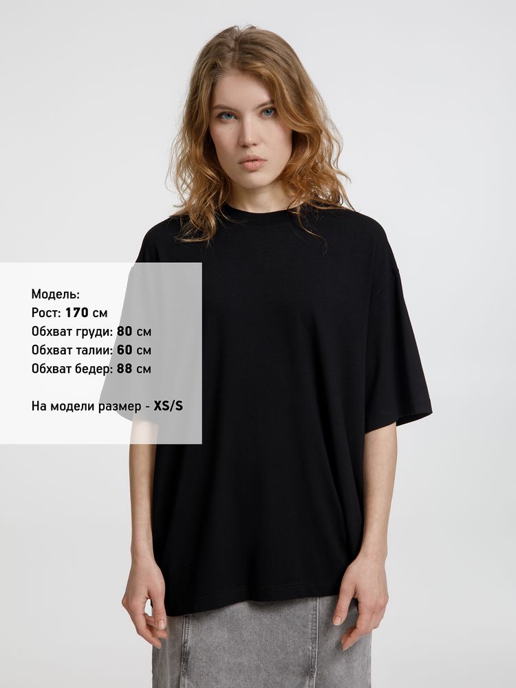 Футболка оверсайз унисекс Lavinia, черная — изображение 5