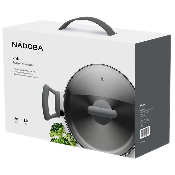 Кастрюля со стеклянной крышкой Vikki — изображение 4