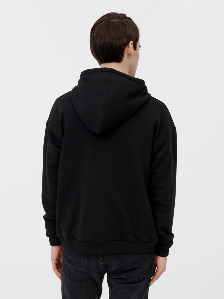 Толстовка унисекс оверсайз на молнии Zippy Terry, черная — изображение 9