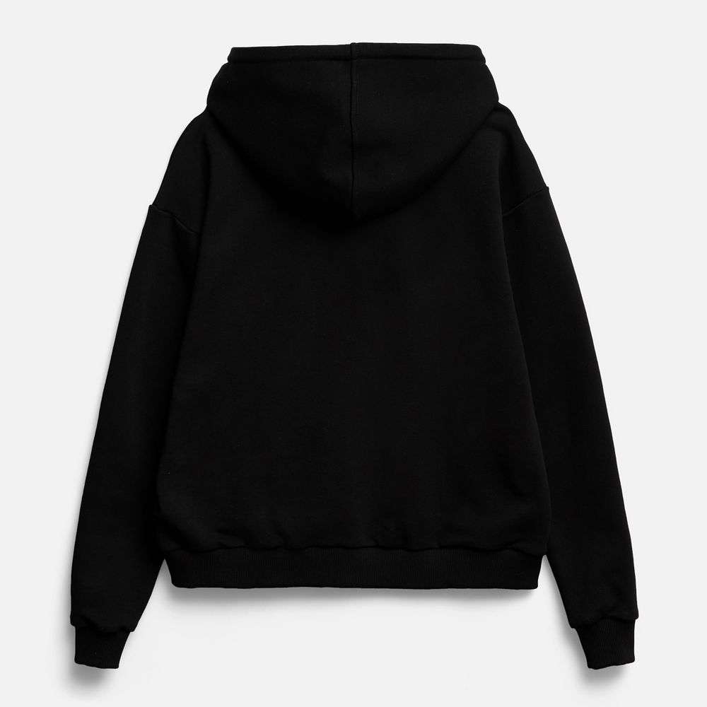 Толстовка унисекс оверсайз на молнии Zippy Terry, черная — изображение 3