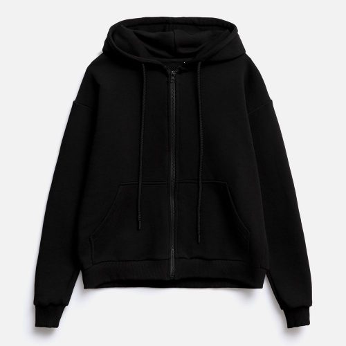 Толстовка унисекс оверсайз на молнии Zippy Terry, черная