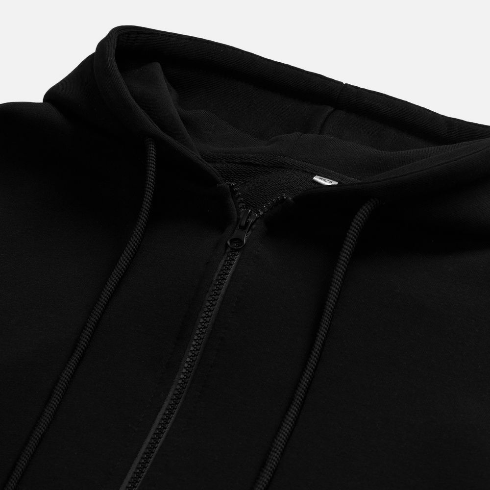 Толстовка унисекс оверсайз на молнии Zippy Terry, черная — изображение 4
