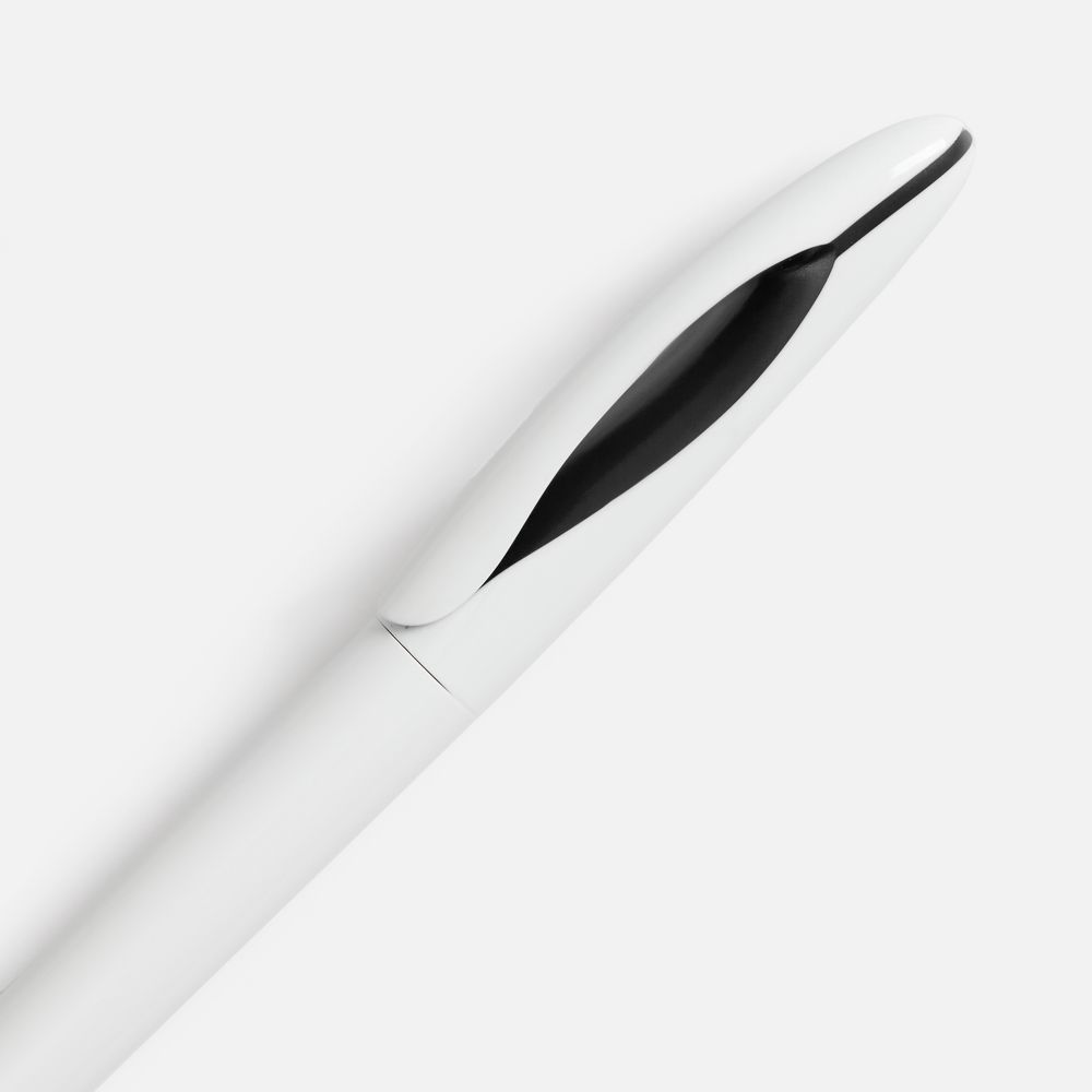 Ручка шариковая Nave, белая с черным — изображение 4