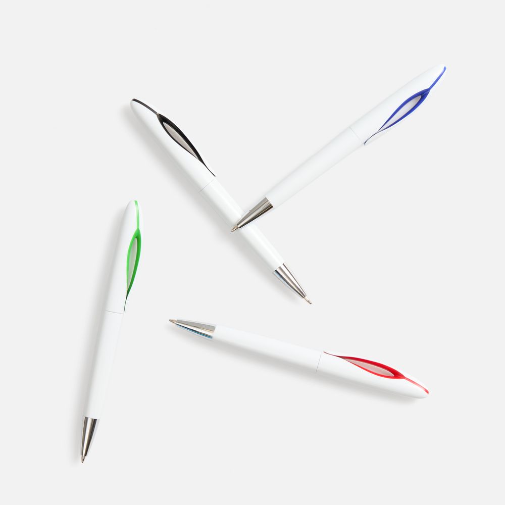 Ручка шариковая Nave, белая с черным — изображение 5