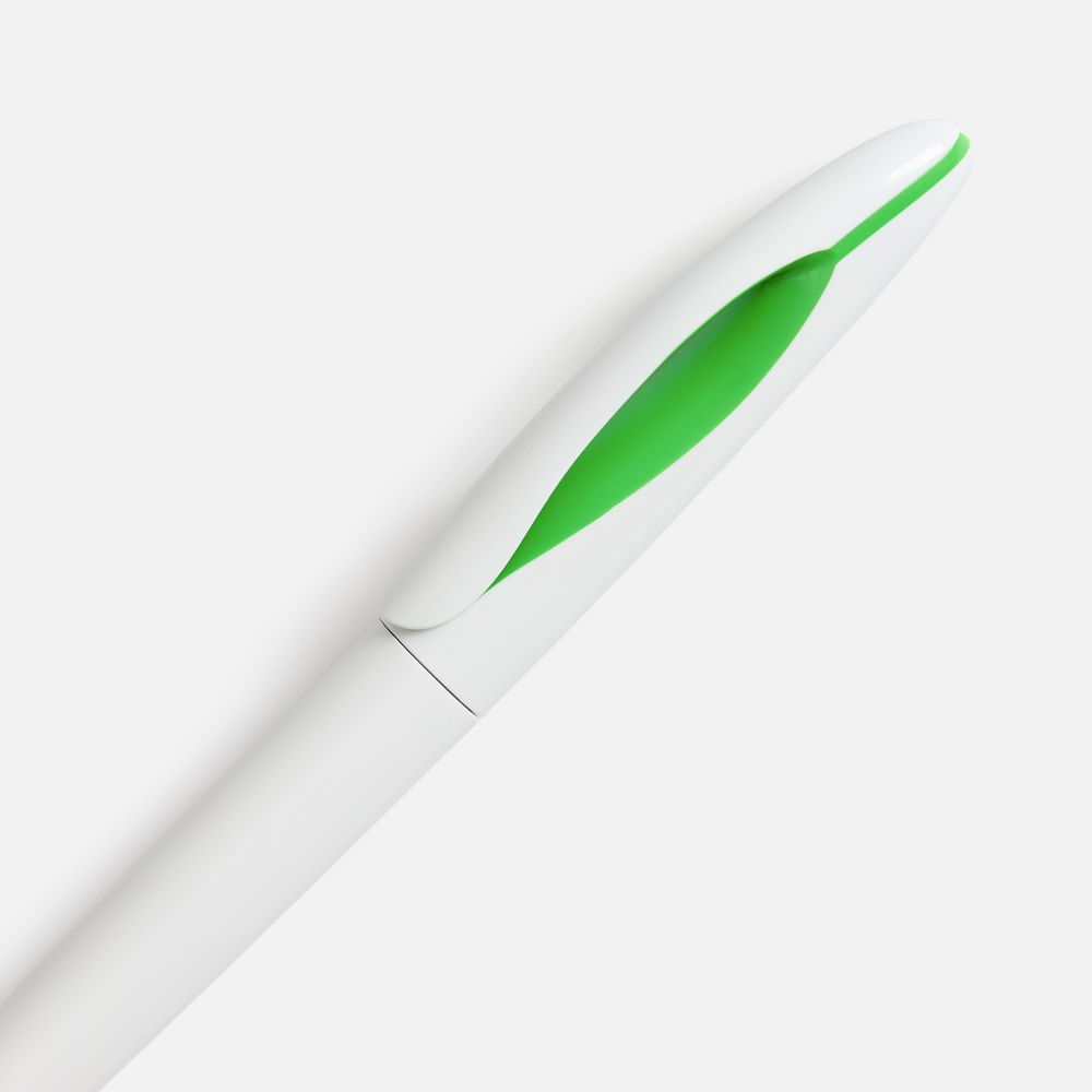 Ручка шариковая Nave, белая с зеленым — изображение 4