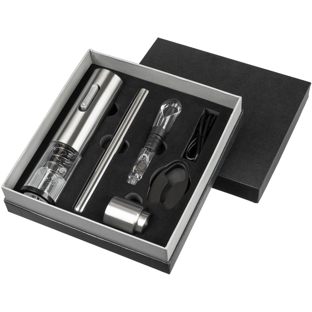 Винный набор Wine Diesel, серебристый — изображение 4