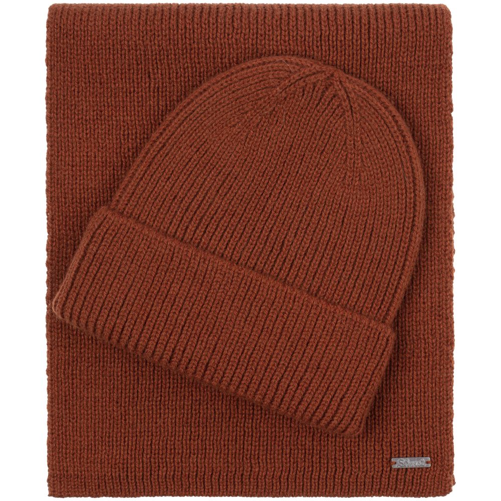 Шарф Bernard, коричневый (терракота) — изображение 7