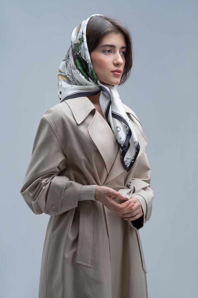 Платок шелковый Delicate, каллы — изображение 8