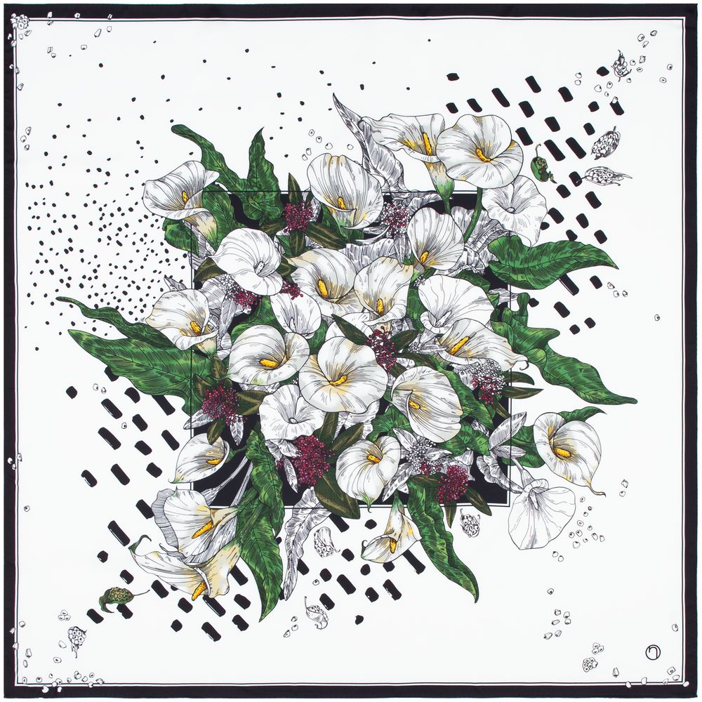 Платок шелковый Delicate, каллы — изображение 2