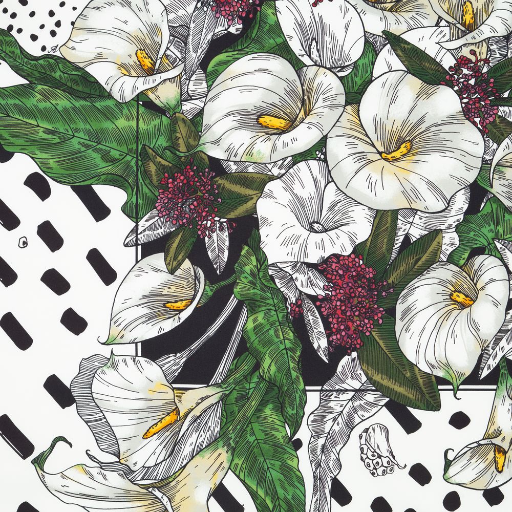 Платок шелковый Delicate, каллы — изображение 3