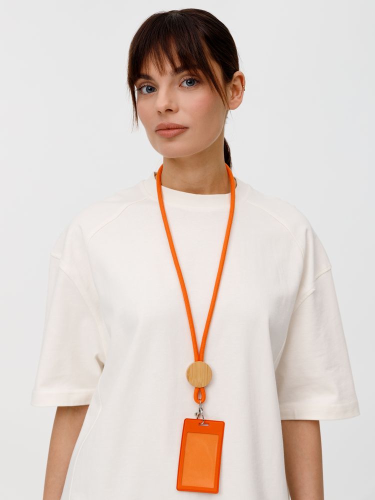 Шнурок для бейджа Tube Wood, оранжевый — изображение 10