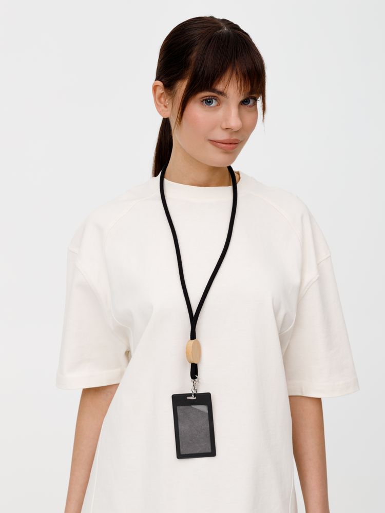 Шнурок для бейджа Tube Wood, черный — изображение 10