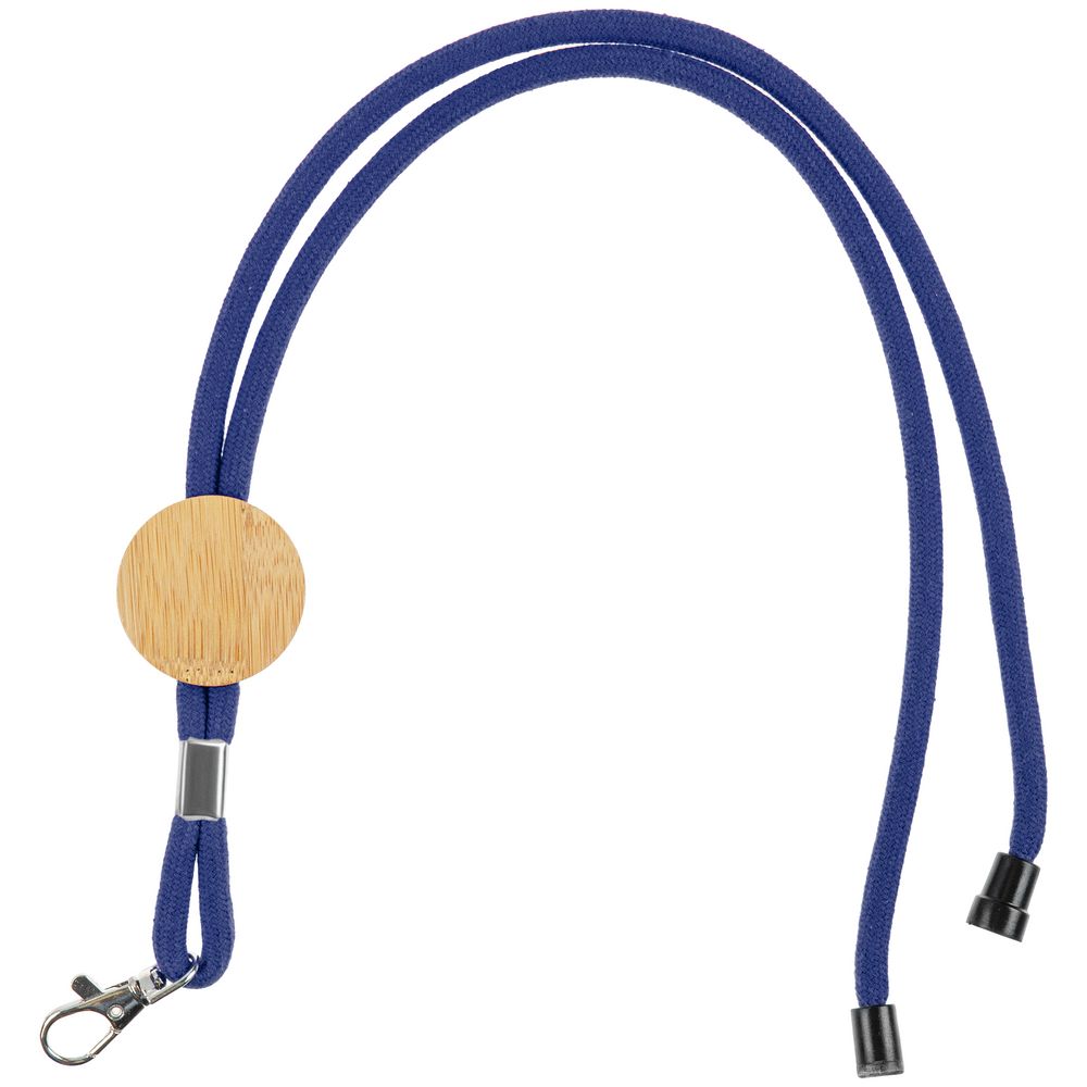Шнурок для бейджа Tube Wood, синий — изображение 2