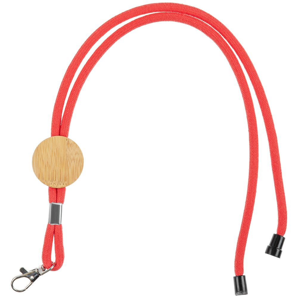 Шнурок для бейджа Tube Wood, красный — изображение 2