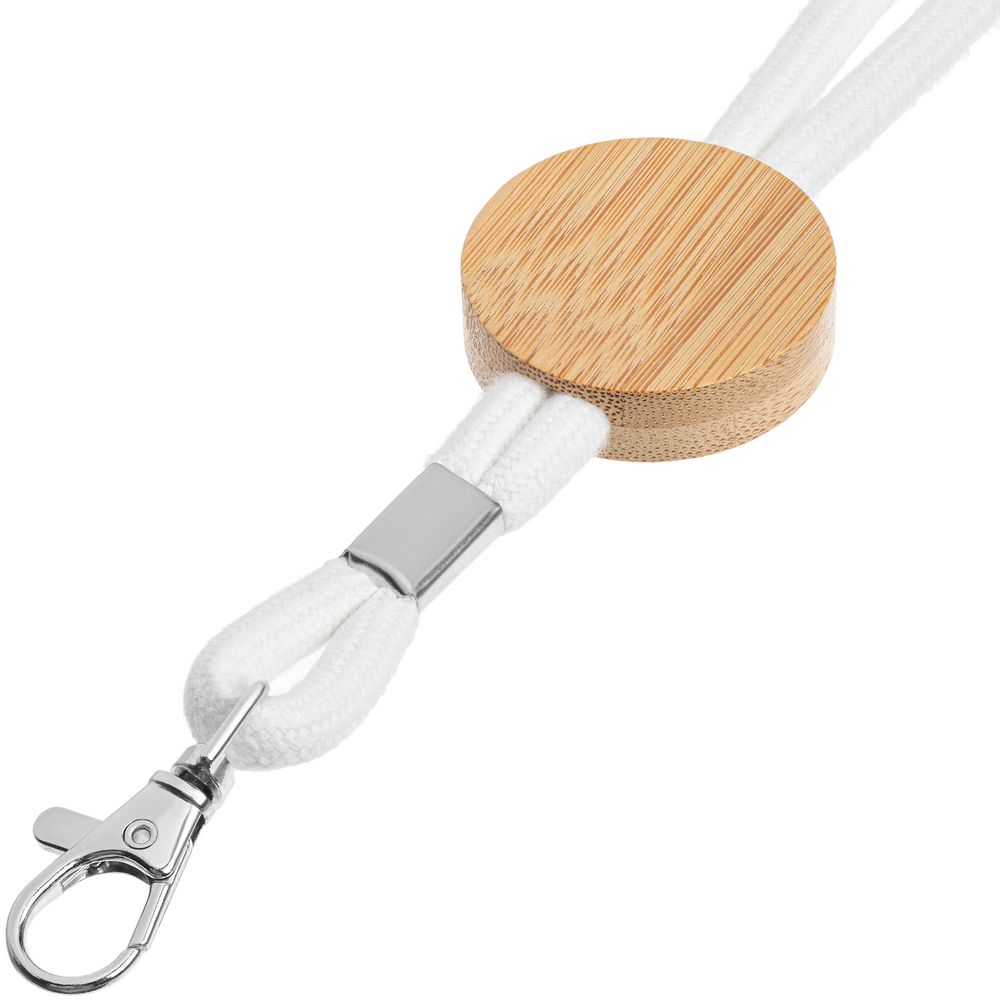 Шнурок для бейджа Tube Wood, белый — изображение 4