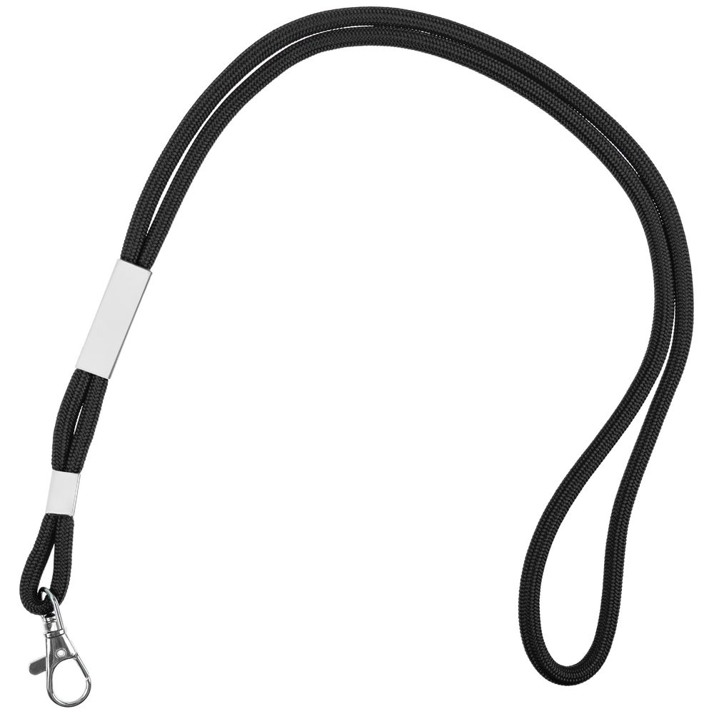 Шнурок для бейджа Tube Metal, черный — изображение 2