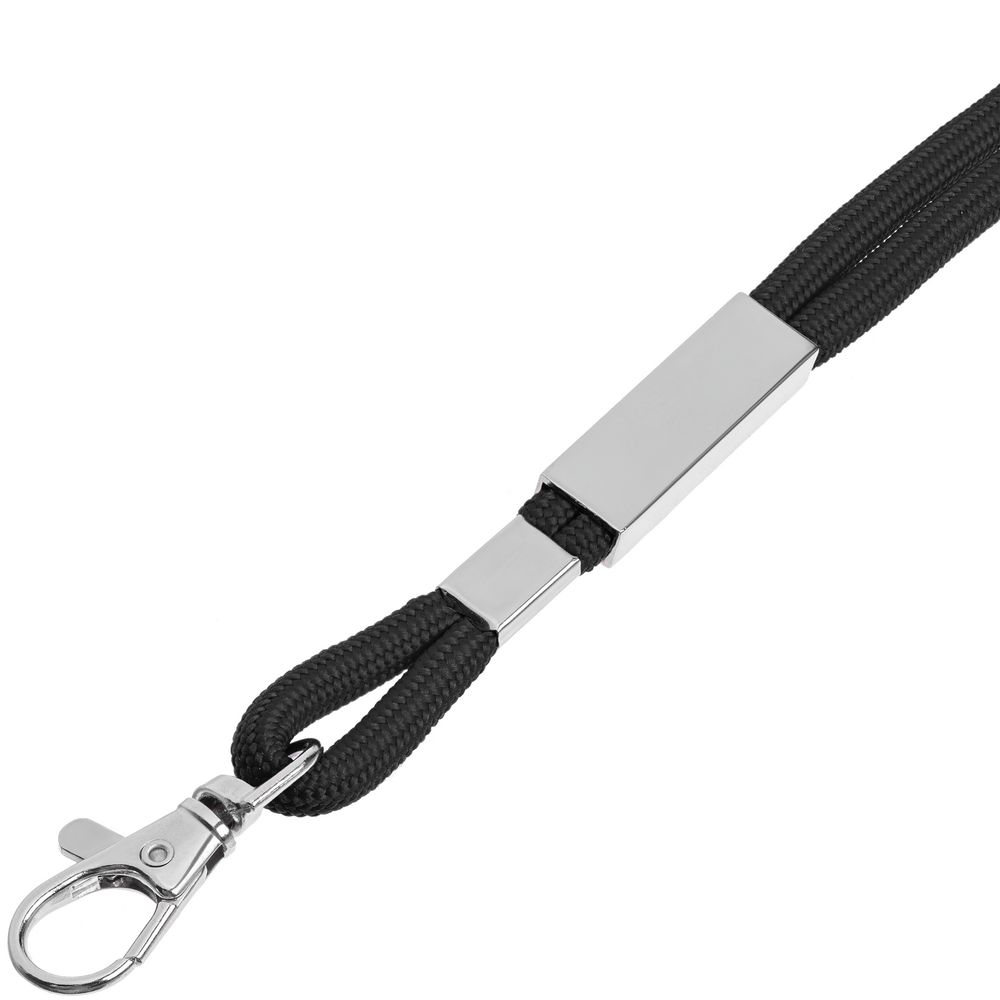 Шнурок для бейджа Tube Metal, черный — изображение 4