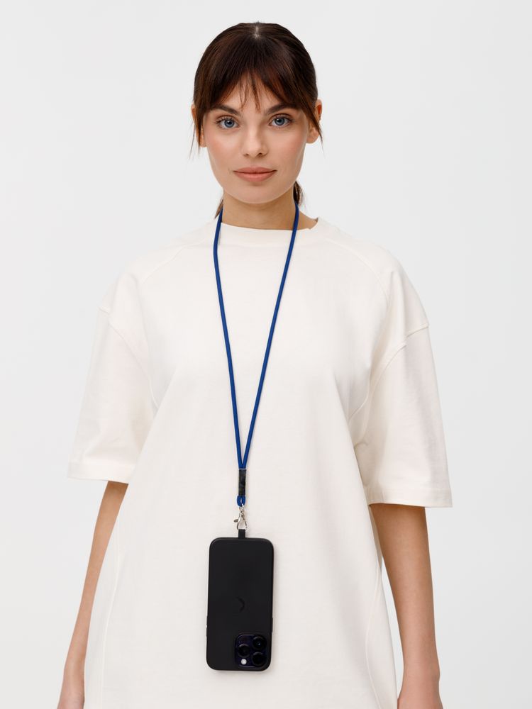 Шнурок для бейджа Tube Metal, синий — изображение 7