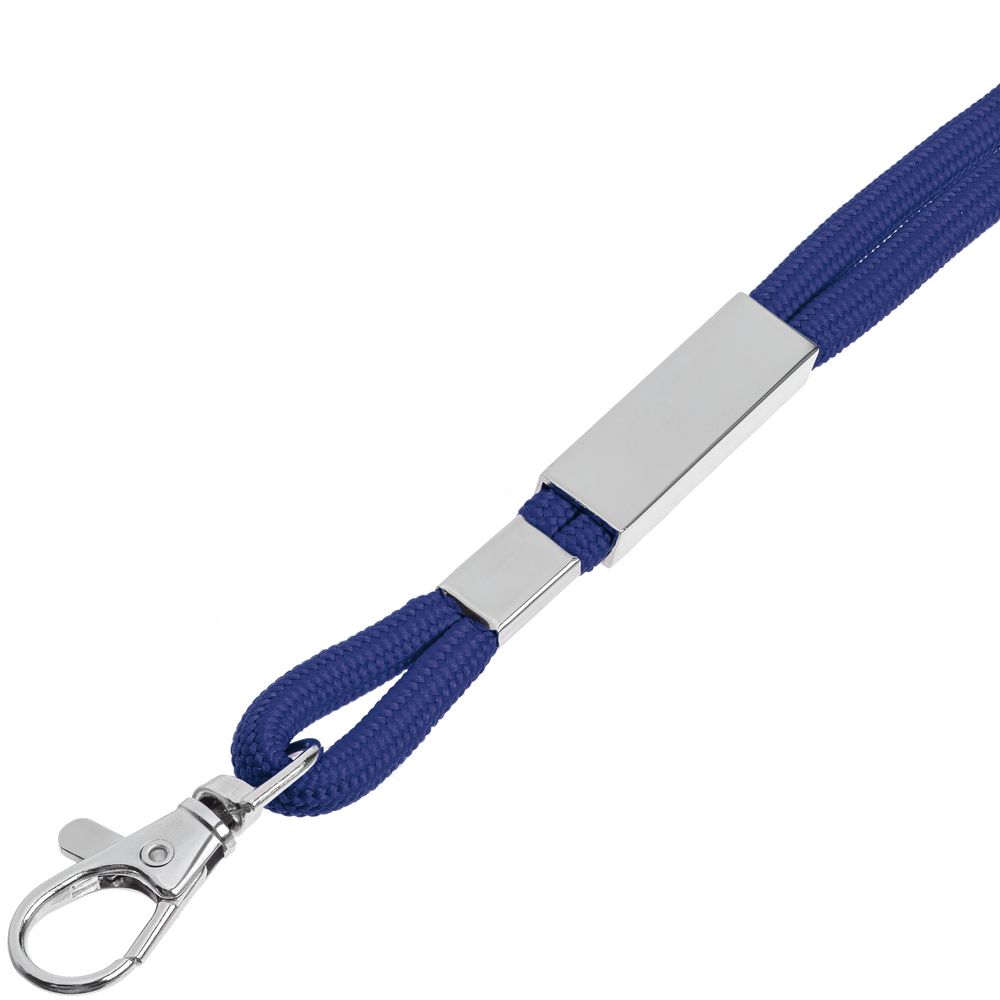 Шнурок для бейджа Tube Metal, синий — изображение 4