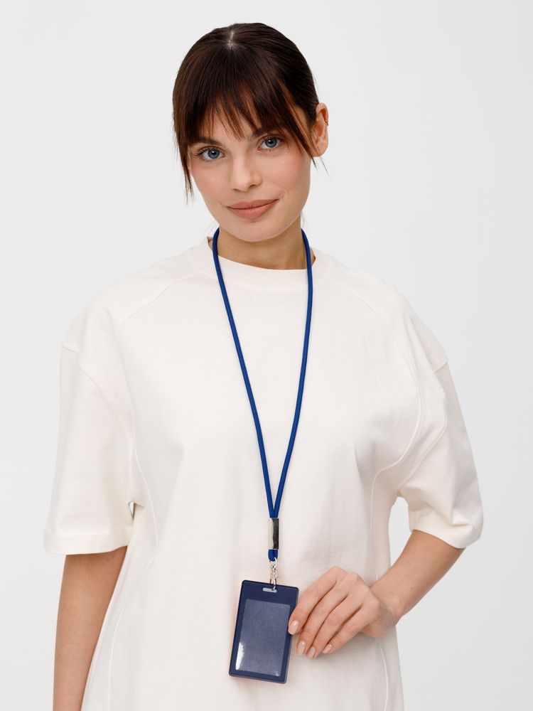 Шнурок для бейджа Tube Metal, синий — изображение 8