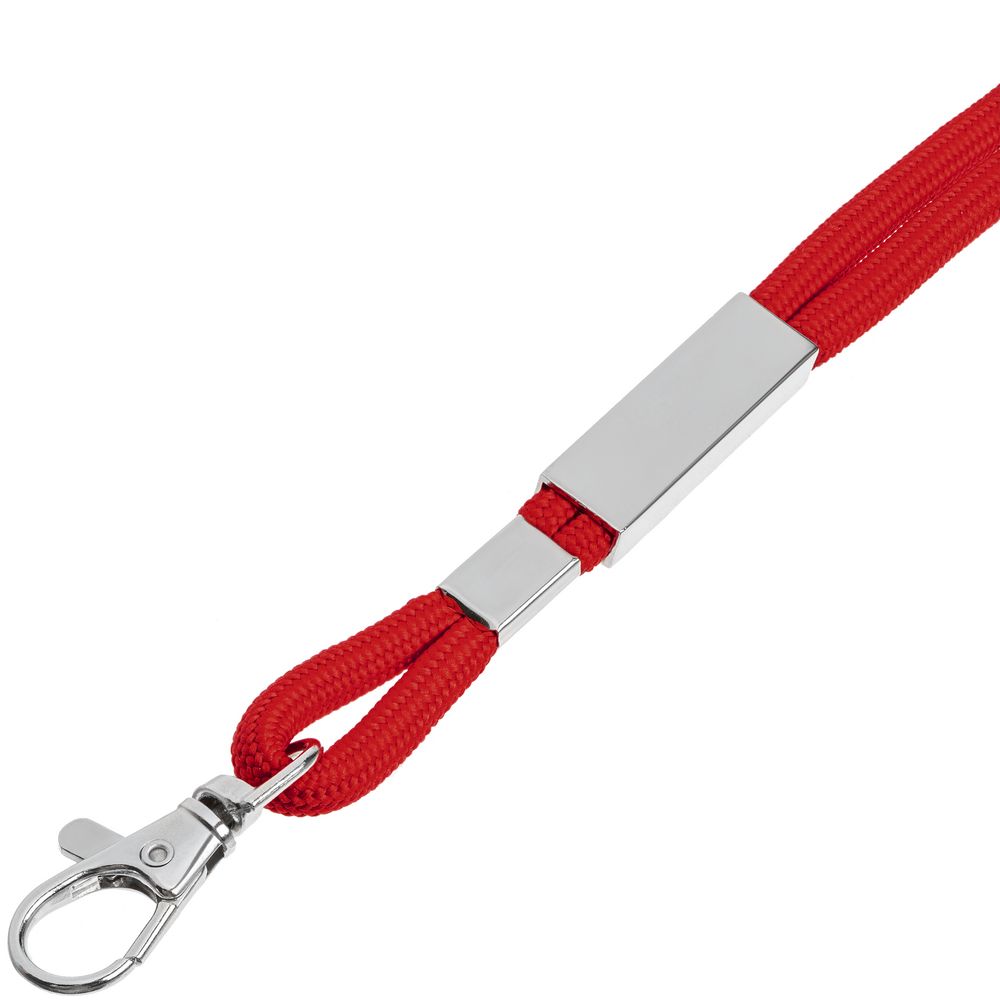 Шнурок для бейджа Tube Metal, красный — изображение 4