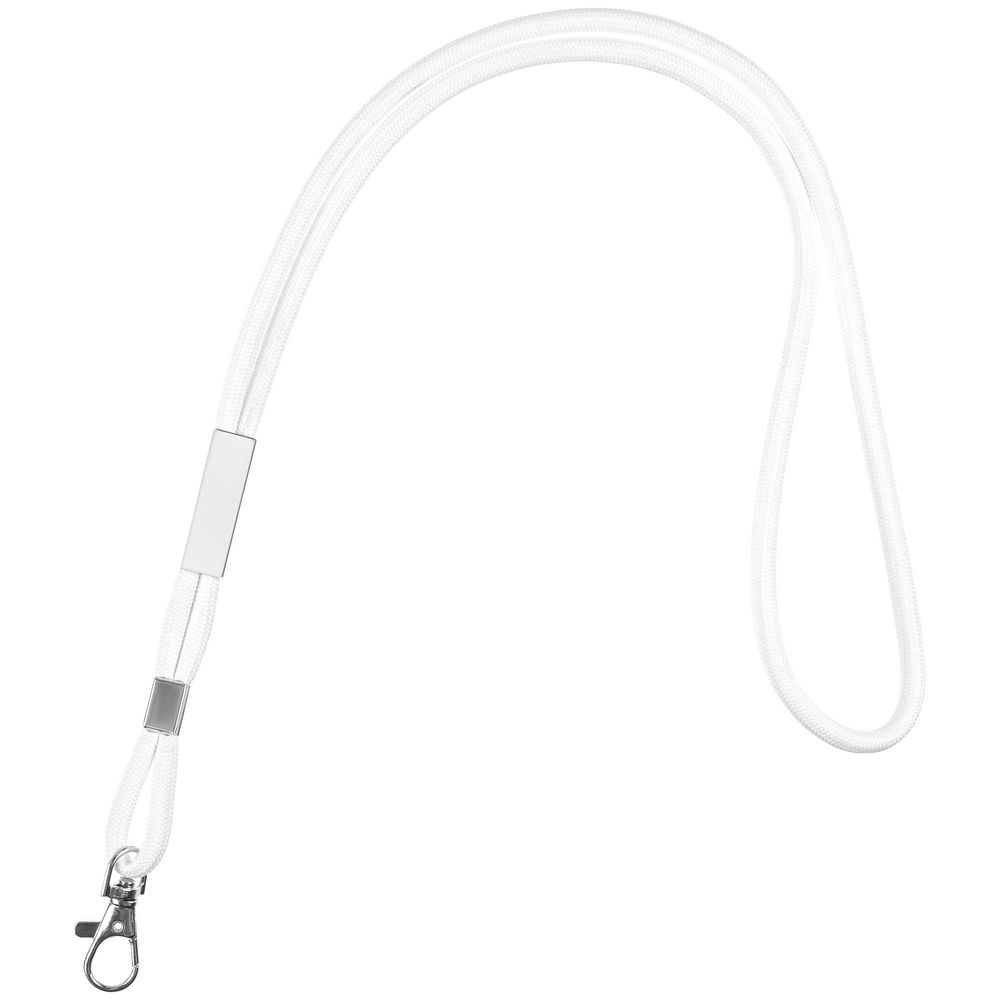Шнурок для бейджа Tube Metal, белый — изображение 2