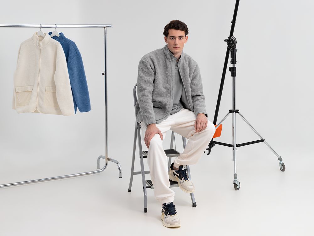 Куртка унисекс Oblako, светло-серая — изображение 10