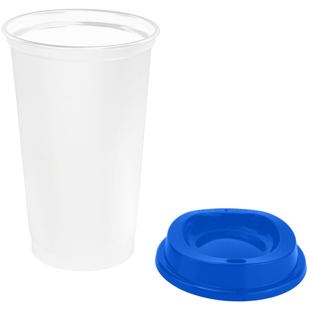 Стакан с крышкой Color Cap White, белый с синим — изображение 3