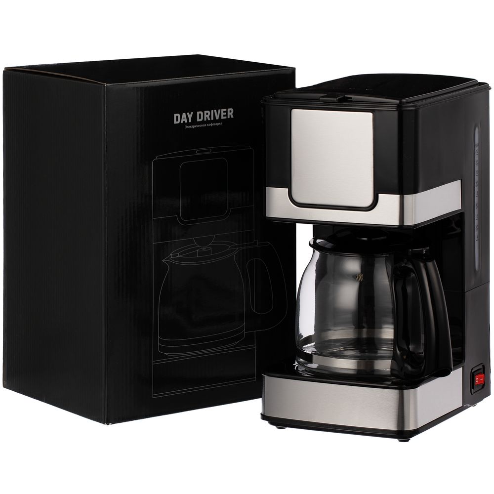 Электрическая кофеварка DayDriver, черно-серебристая — изображение 14