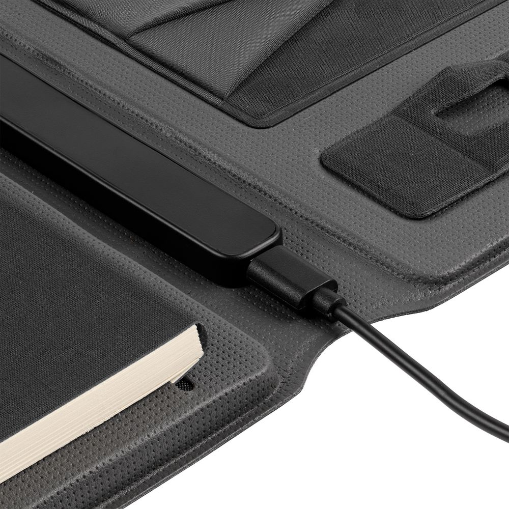 Органайзер с блокнотом и аккумулятором Oiro, черный — изображение 11