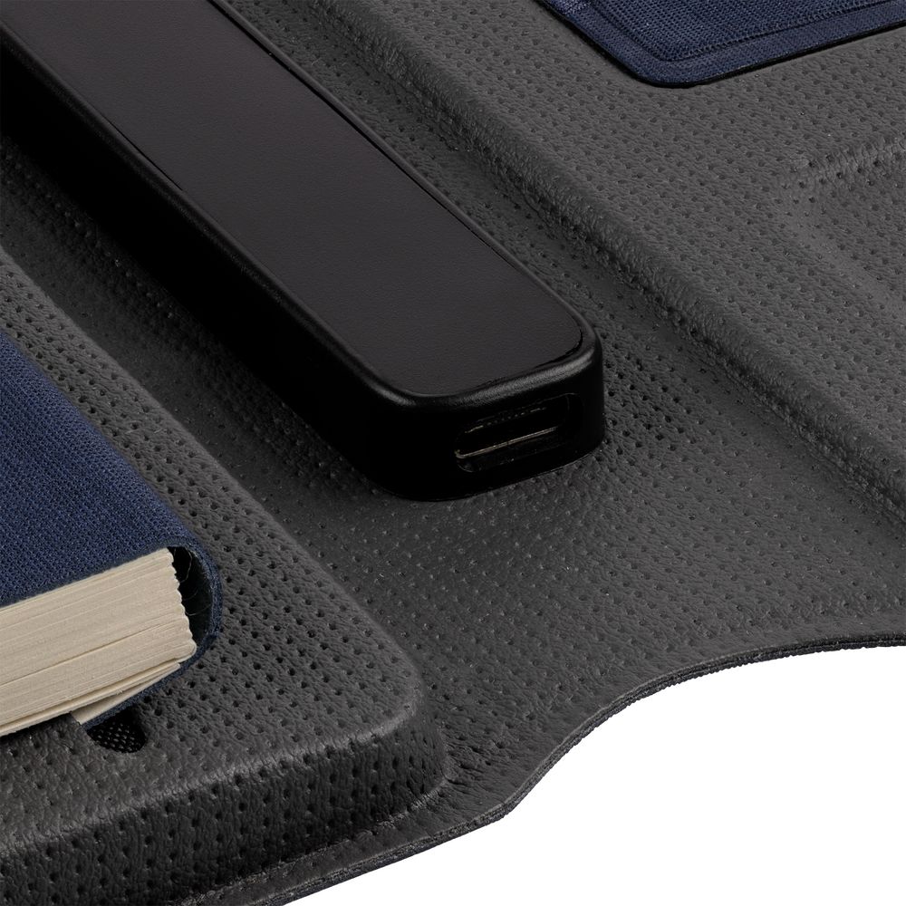 Органайзер с блокнотом и аккумулятором Oiro, синий — изображение 12