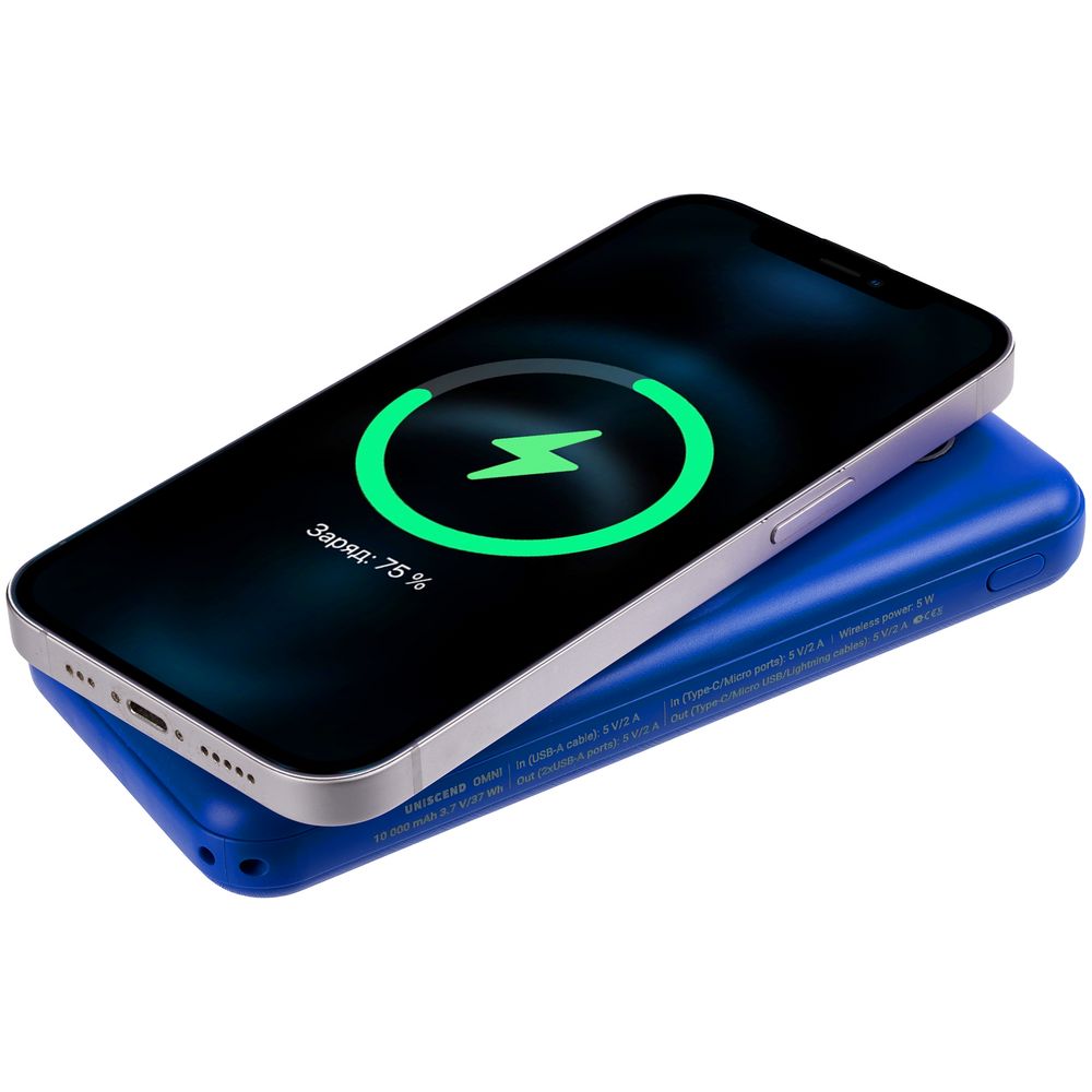 Внешний аккумулятор Omni Qi 10000 мАч, синий — изображение 8