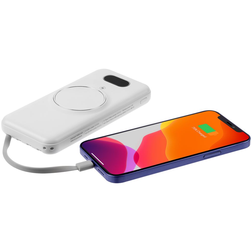 Внешний аккумулятор Omni Qi 10000 мАч, белый — изображение 7