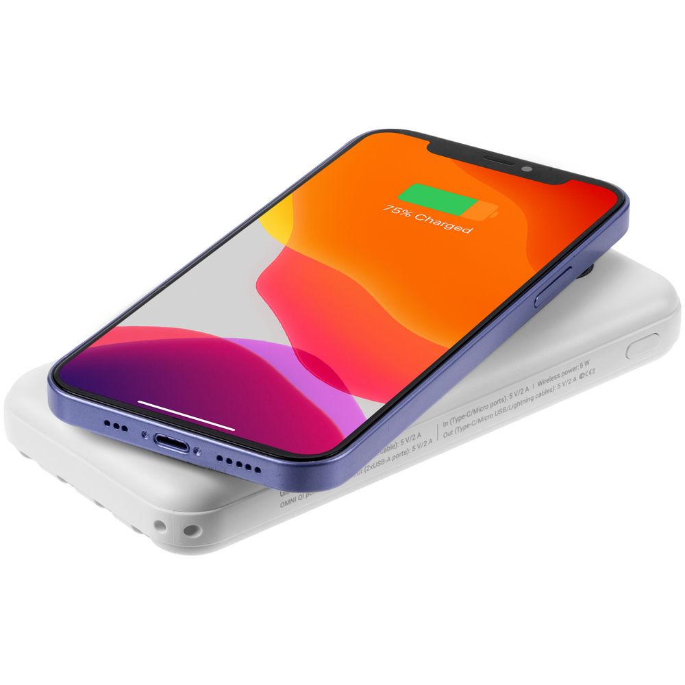 Внешний аккумулятор Omni Qi 10000 мАч, белый — изображение 8