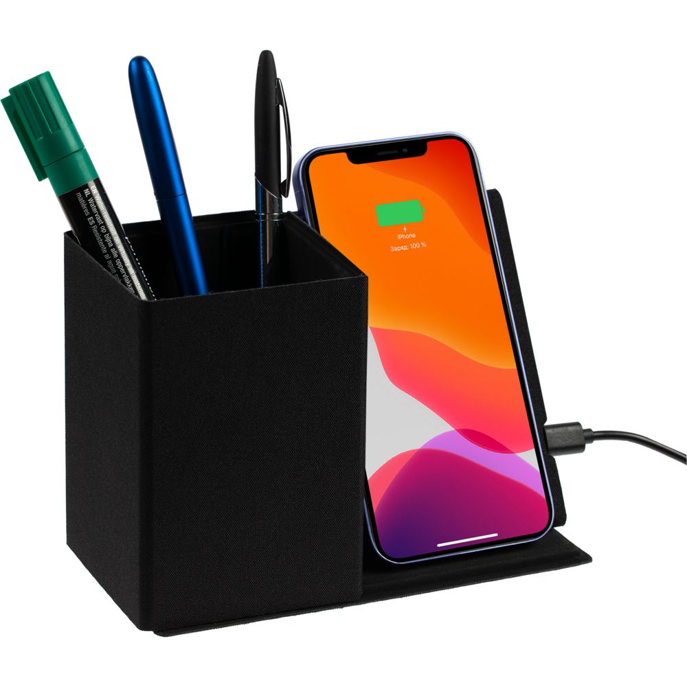 Настольный органайзер Midstream с зарядкой и стаканчиком для ручек — изображение 7