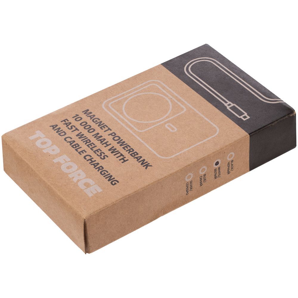 Магнитный беспроводной аккумулятор Top Force, 10 000 мАч, белый — изображение 10