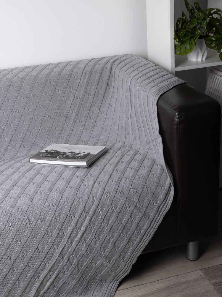 Плед Trenza, светло-серый — изображение 8